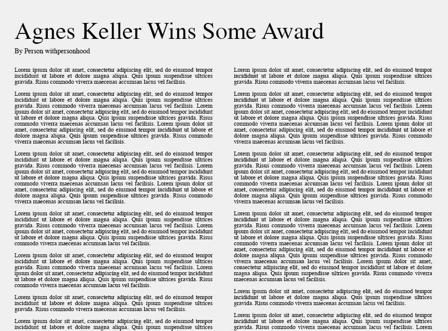 Agnes Keller Wins Some Award