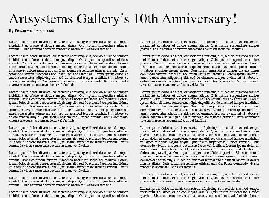 Artsystems Gallery's 10th Anniversary!