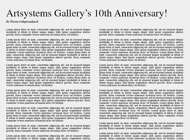 Artsystems Gallery's 10th Anniversary!