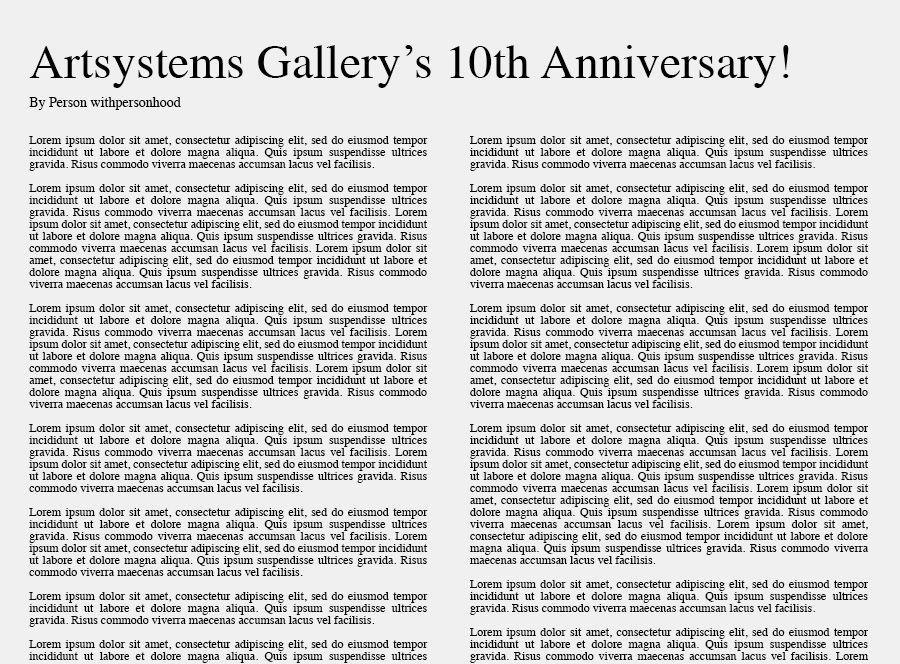 Artsystems Gallery's 10th Anniversary!